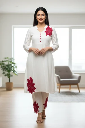 women kurti set, black kurti pant set, floral kurti, office wear kurti, ethnic set for women, daily wear kurti, ladies kurti pant